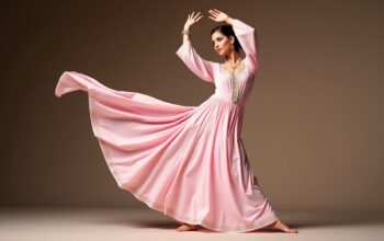 women's light pink arabian dance dress