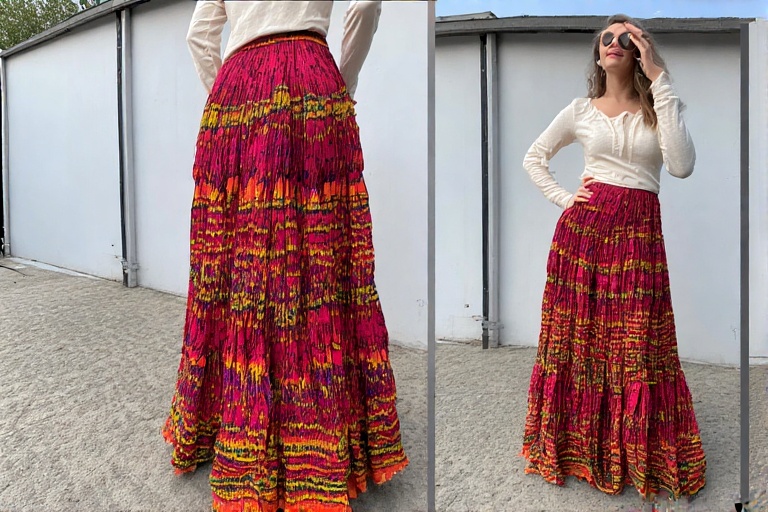 1940 skirt flamenco style tiered statement skirt