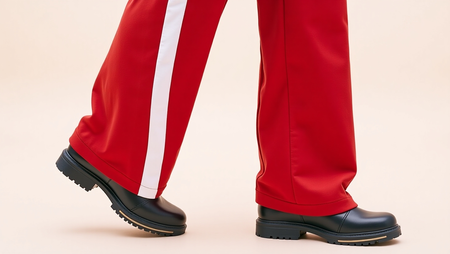 Balenciaga Soccer Baggy Sweatpants in red and white
